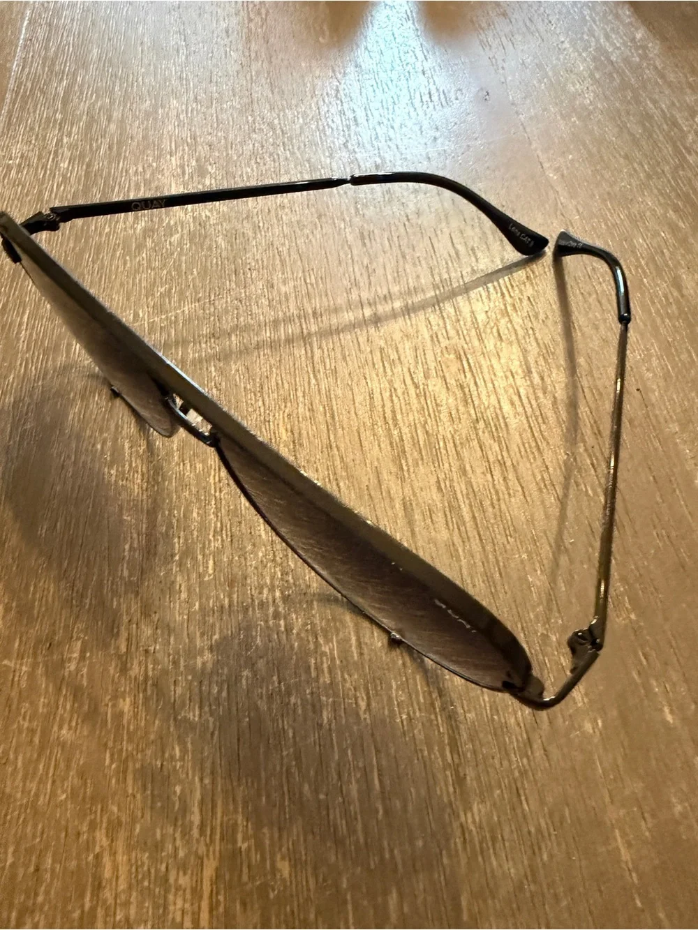 Quay Australia Black Aviator Sunglasses with Gradient Smoke Lenses